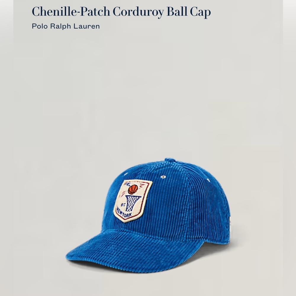 Polo by Ralph Lauren Blue Corduroy Cap with Patch